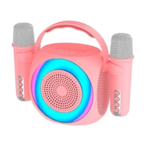 Cool Mini Karaoke Party | Altavoz Bluetooth 6W con 2 Micrófonos Rosa
