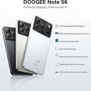 DOOGEE Note 56 | 24GB RAM 64GB Batería 6150mAh Android 16 6,56" 90Hz